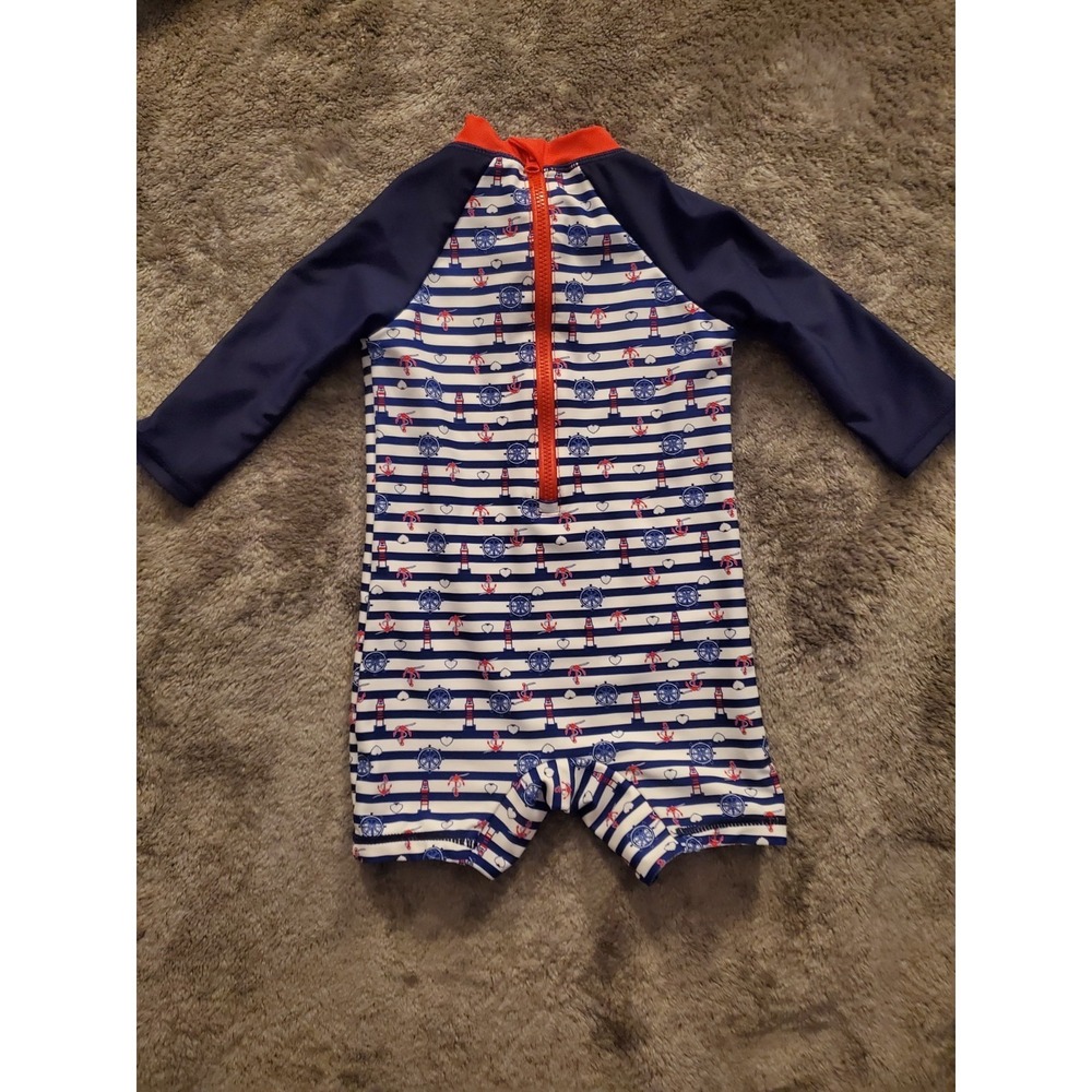 Baby Boy 3-6M Nautical theme long Sleeves Swimsuit